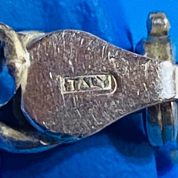 Estate Sale 925 Sterling Silver Vintage Necklace Figaro Links Chain 18" - Picture 12 of 14